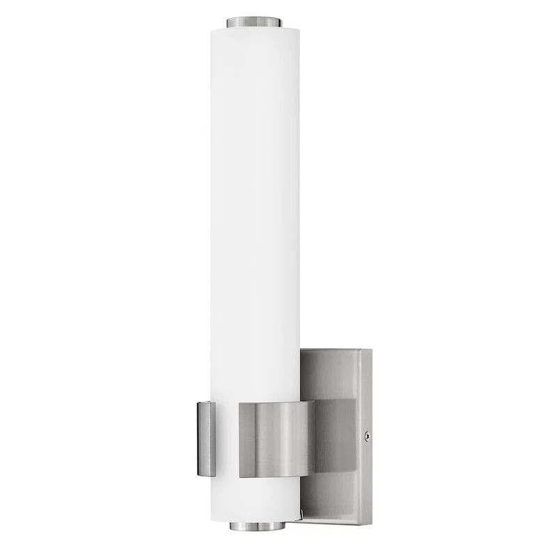 Aiden Brushed Nickel LED Wall Sconce with Etched White Glass