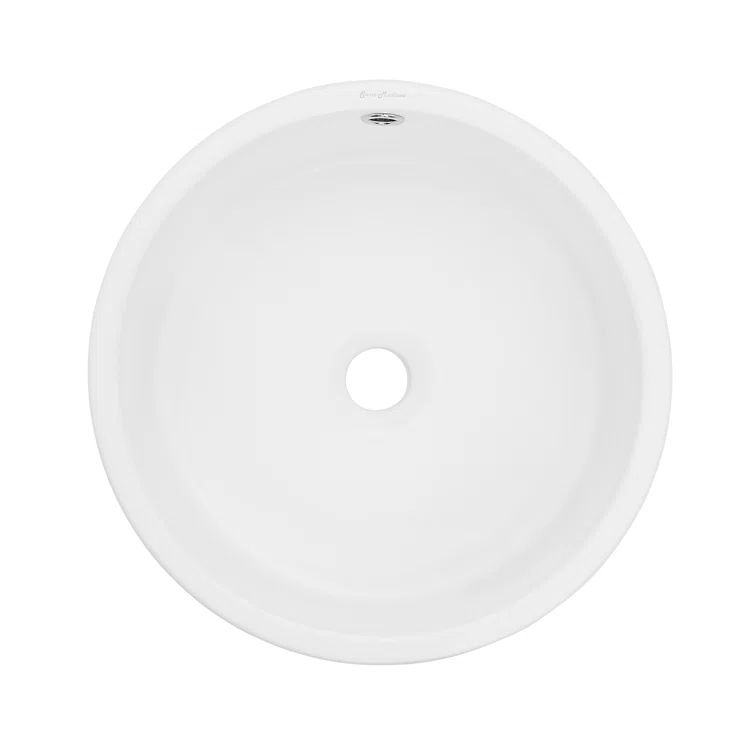 Monaco 16.5" Round Matte White Ceramic Vessel Sink