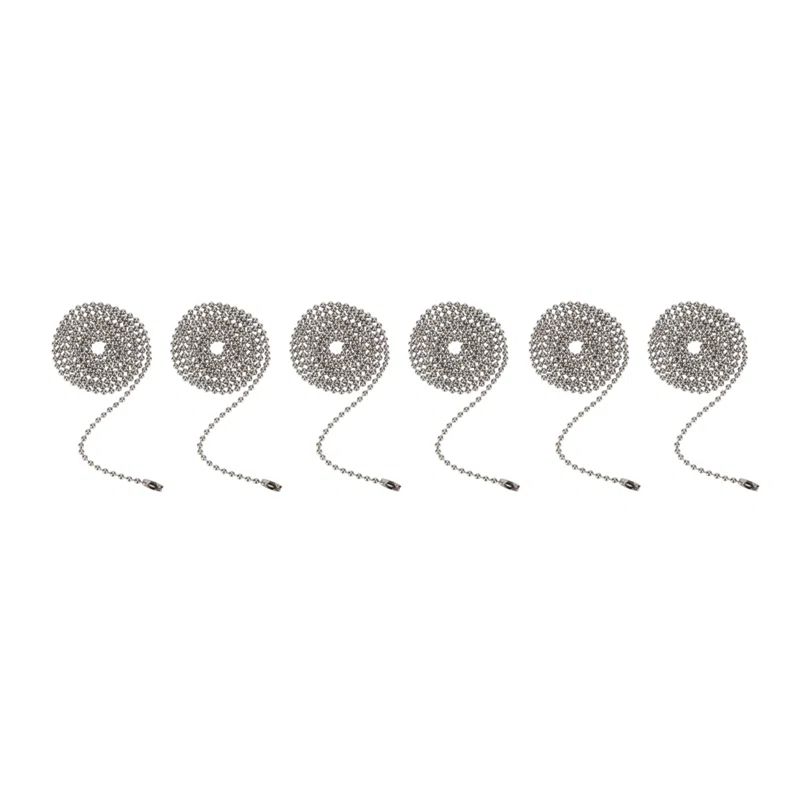 Brushed Pewter Beaded Pull Chain Connector Set for Ceiling Fans