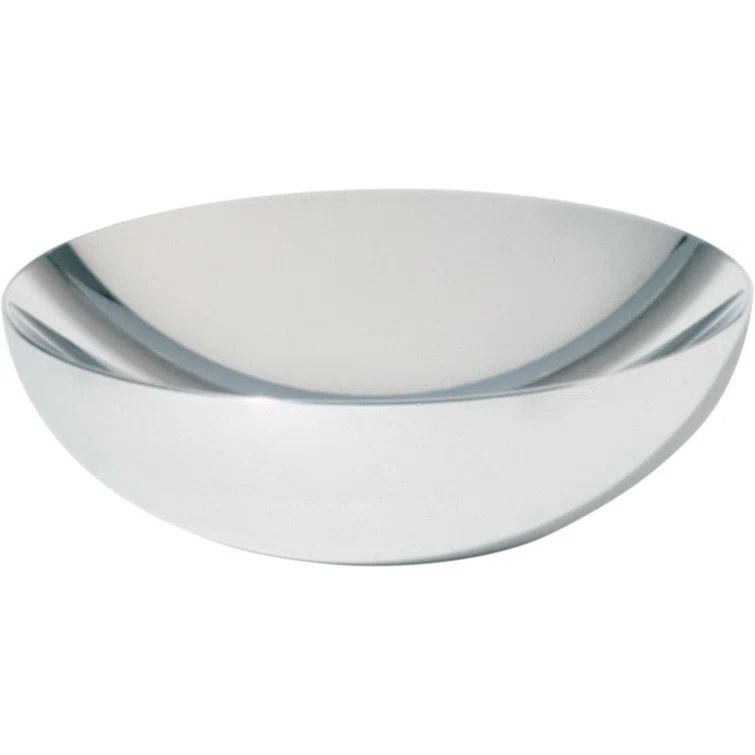 Large Silver Stainless Steel Double-Walled Serving Bowl