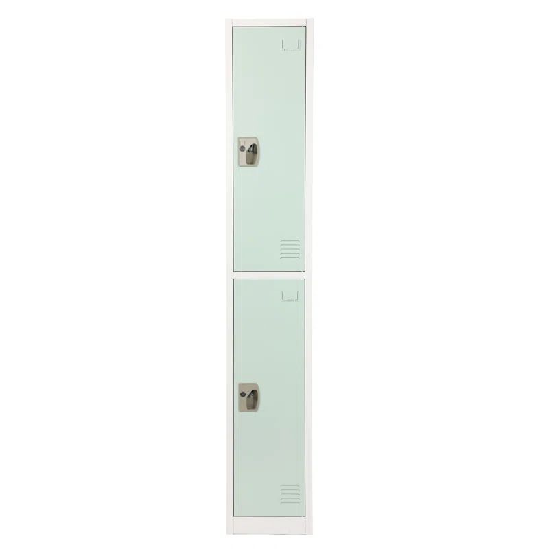 Misty Green Steel 2-Tier Office Locker with Adjustable Shelving