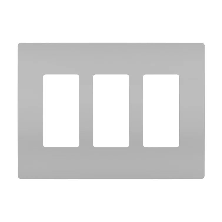 Gray 3-Gang Screwless Polycarbonate Wall Plate