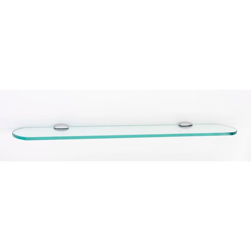 Royale Polished Chrome 24" Beveled Glass Shelf with Brackets