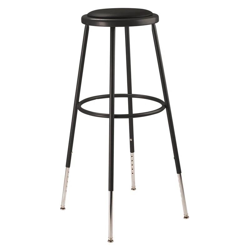 ErgoFlex 39" Adjustable Black Metal Lab Stool