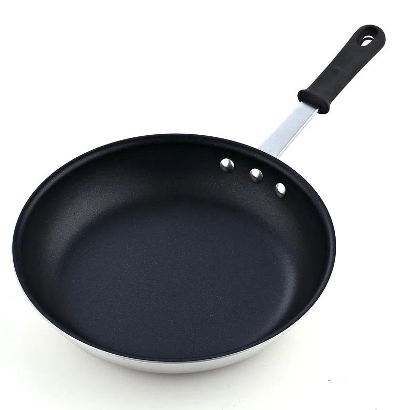 12-Inch Black Aluminum Nonstick Frying Pan with Silicone Handle