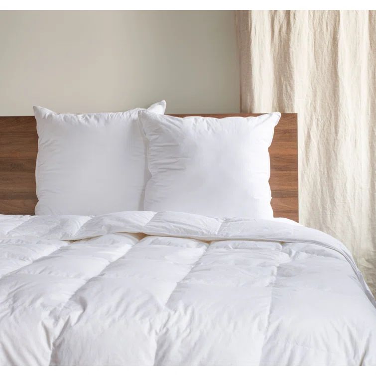 White Cotton Down Alternative Euro Throw Pillow Inserts, 26" x 26", Set of 2