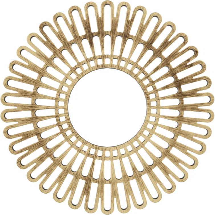 Antiqued Brass Faux Metal Pierced Ceiling Medallion, 16" Diameter