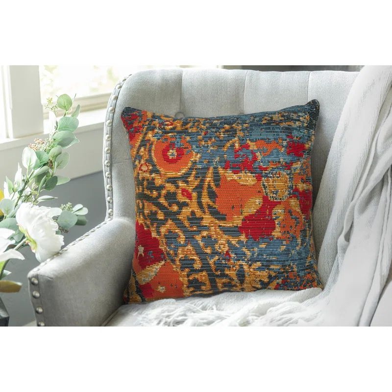 18"x18" Vibrant Marina Suzanie Weather-Resistant Square Floor Pillow