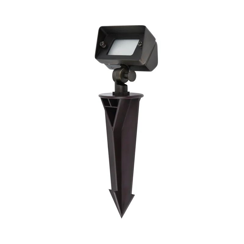 Dark Bronze Outdoor Flood Light with Frosted Glass Shade