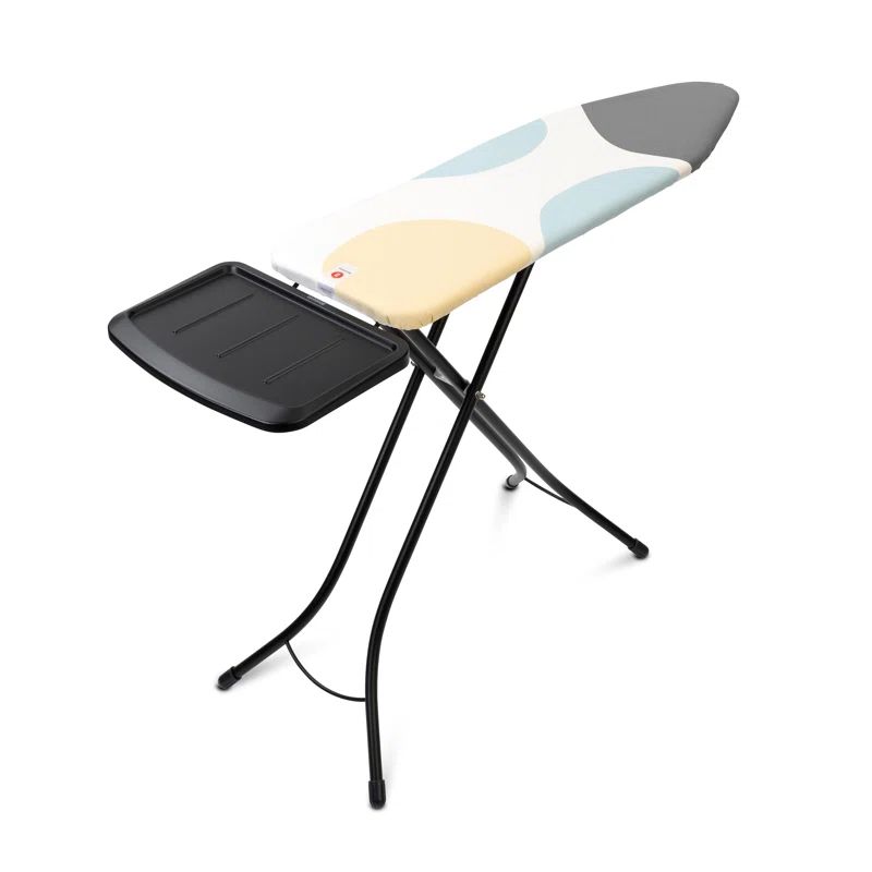 Freestanding Ironing Board with Steam Unit Holder and Multicolor Cover