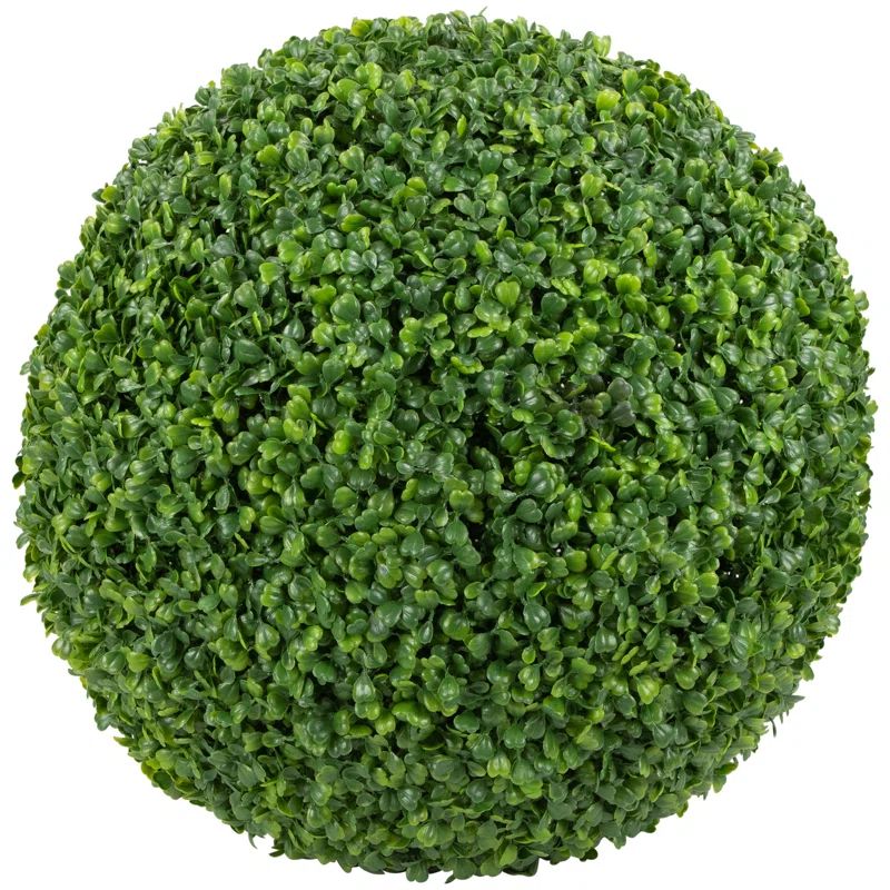 19" Two-Tone Green Plastic Boxwood Topiary Ball with Lights