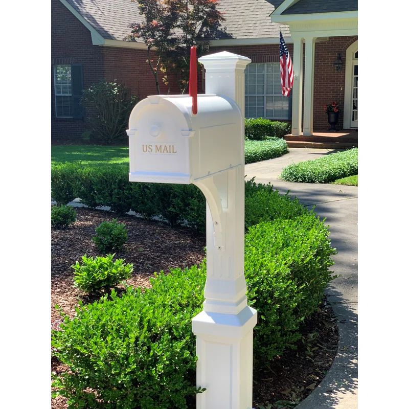 White Polyethylene and Polypropylene Mailbox and Post Kit