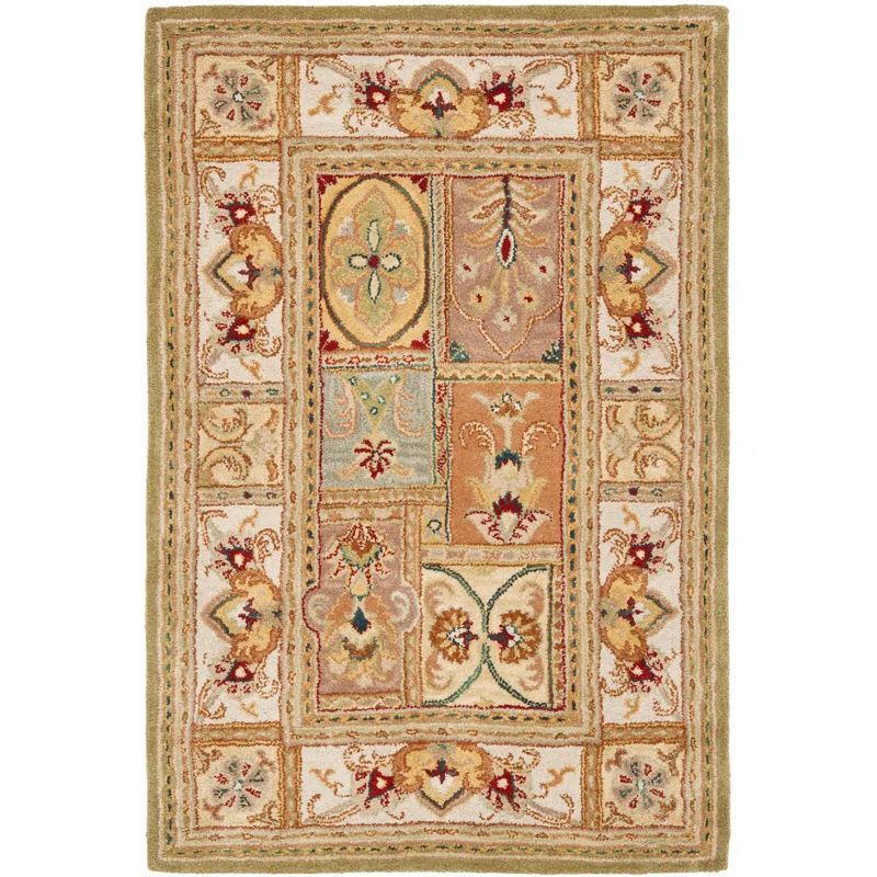 Hand-Tufted Sage and Multi Wool Area Rug, 4' x 6'