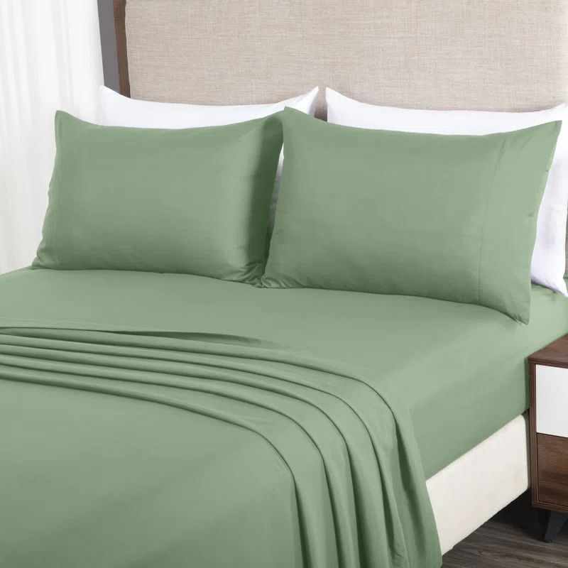 Sage Green King Microfiber Bed in a Bag Set