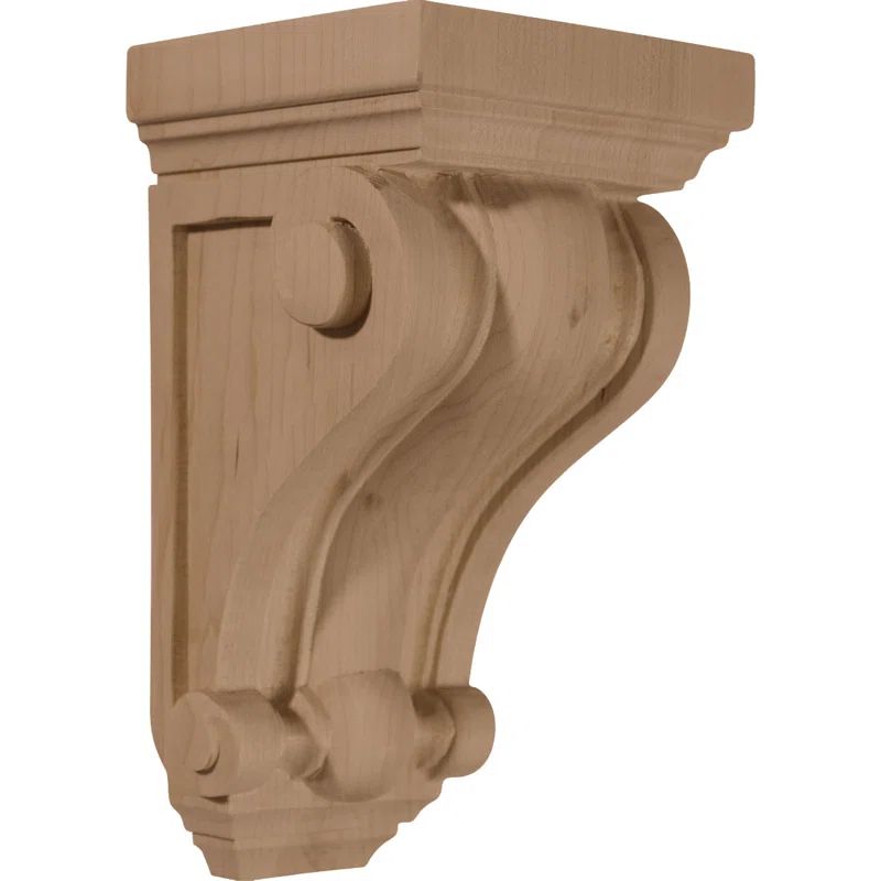 Devon Alder Hand-Carved Traditional Wood Corbel
