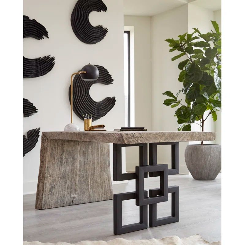 Transitional Austin 59" Black and Gray Home Office Desk