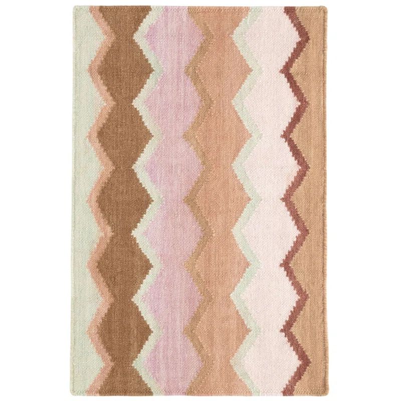 Earth Toned Handwoven Wool Geometric 8' x 10' Rug
