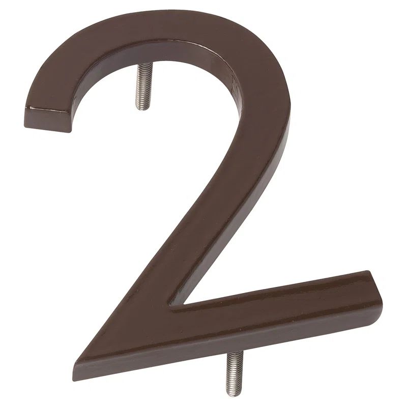 6" Antique Copper Aluminum Floating House Number