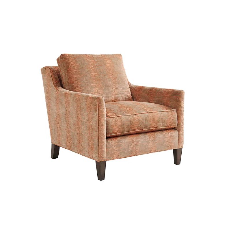 Turin Classic Silhouette Accent Chair in Brown Solid Mahogany