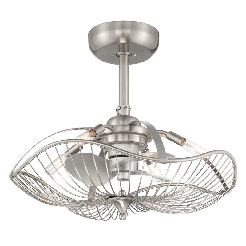 Auri 22'' Aged Brass 3-Blade Ceiling Fan with LED Light