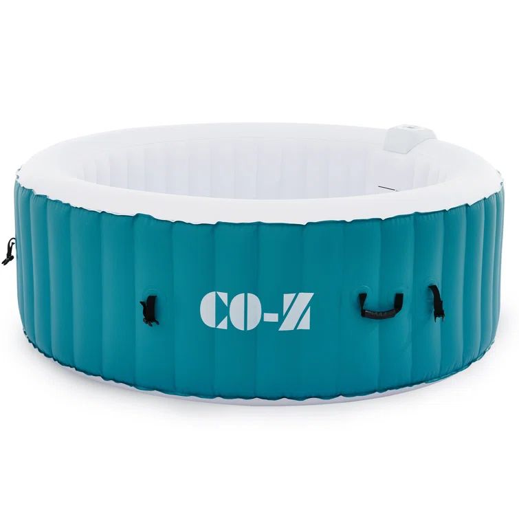 Teal Vinyl Inflatable Round Hot Tub with 120 Jets