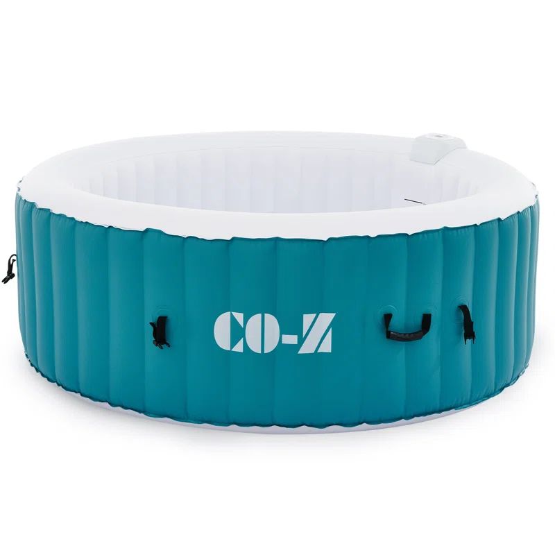Teal Vinyl Inflatable Round Hot Tub with 120 Jets