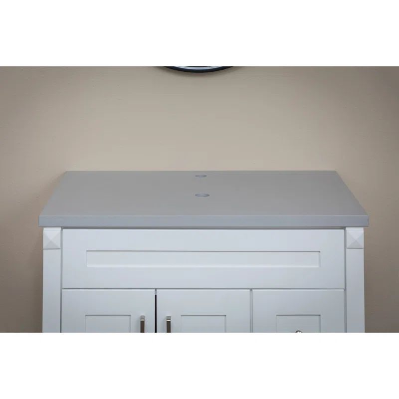 Light Gray Terrazzo Vanity Countertop for Vessel Sinks, 31"x22"