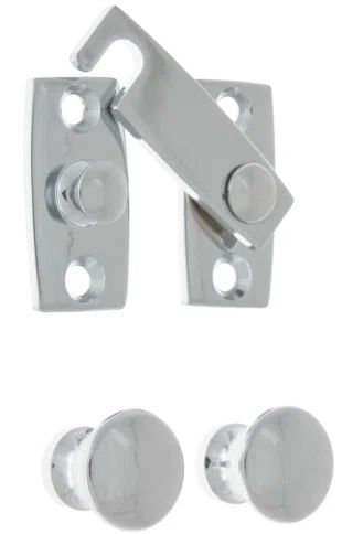 Polished Chrome Solid Brass Colonial Shutter Bar Kit