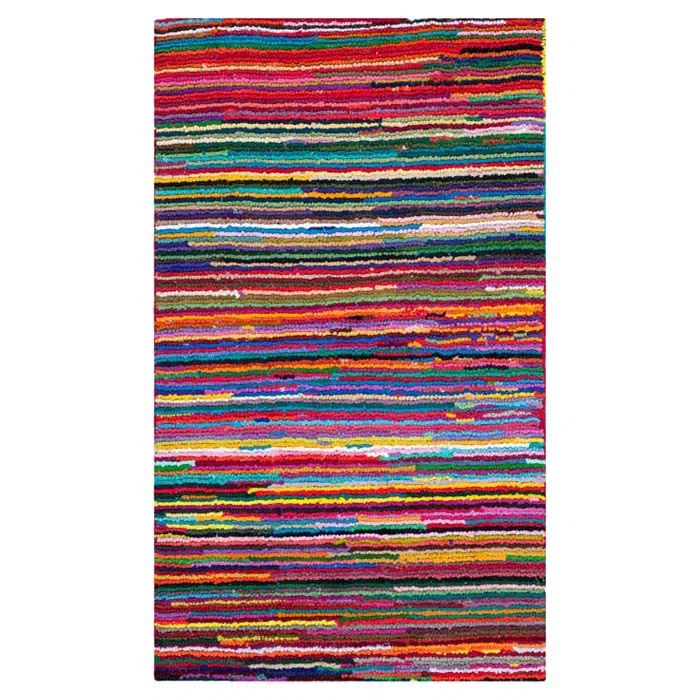 Nantucket Pink and Multicolor Hand-Tufted Cotton 10' x 14' Area Rug