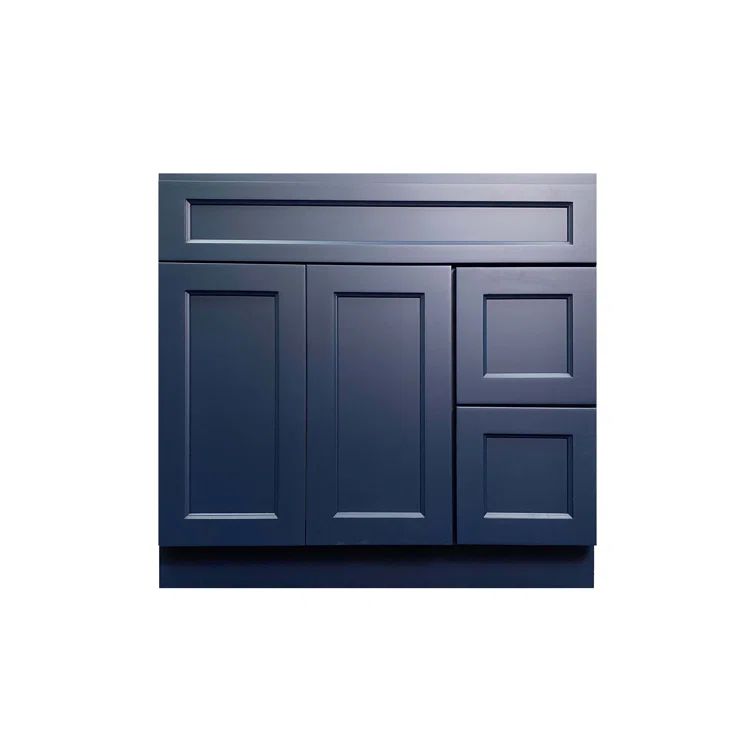 Blue 36" Shaker Style Single Bathroom Vanity Base