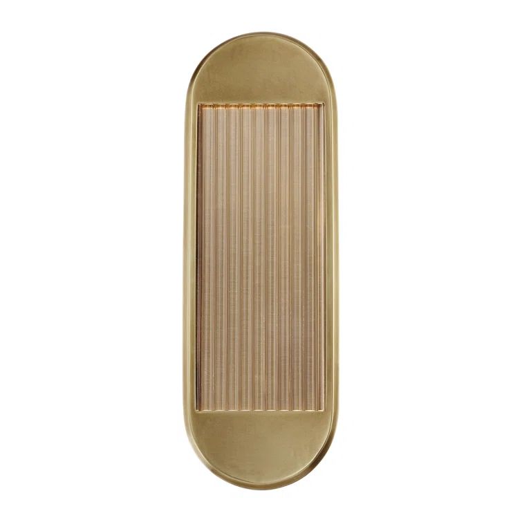 Vintage Brass Dimmable LED Bath Bar with Ribbed Acrylic