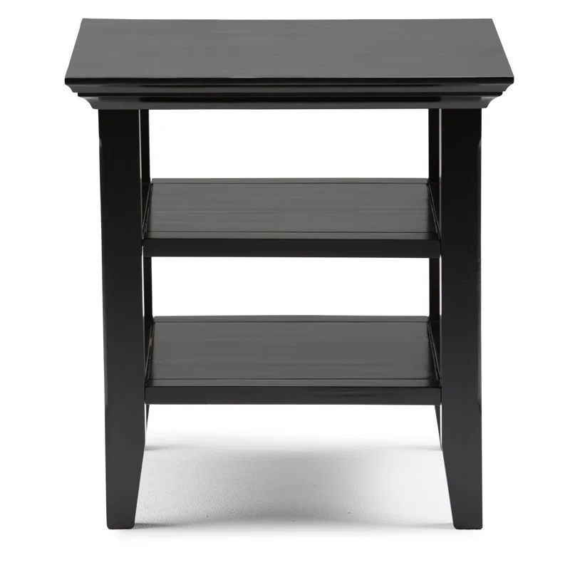 Tobacco Brown Solid Pine Square End Table with Storage