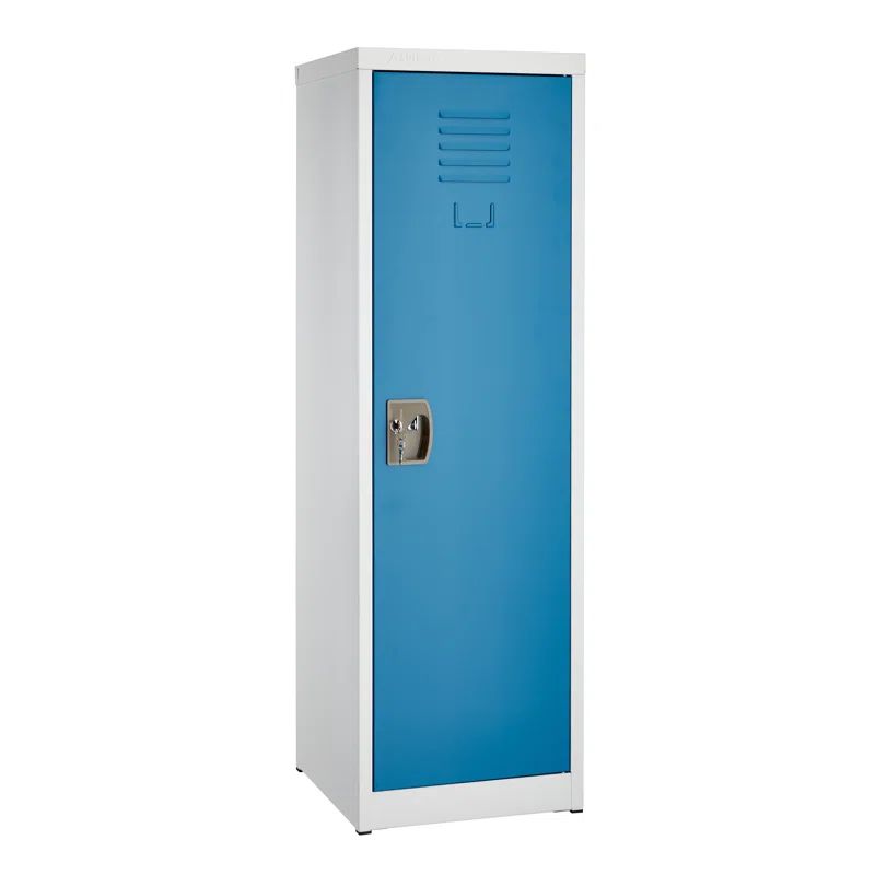 48" Blue and Off-White Steel Freestanding Locker with Adjustable Shelving