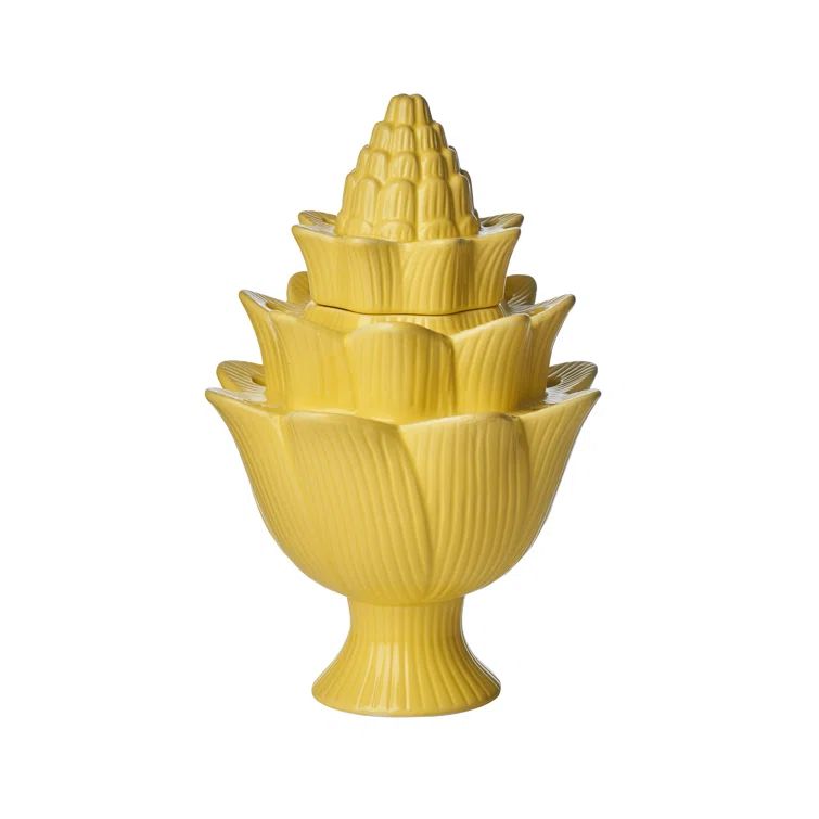 Small Yellow Ceramic Tulipiere Flower Vase