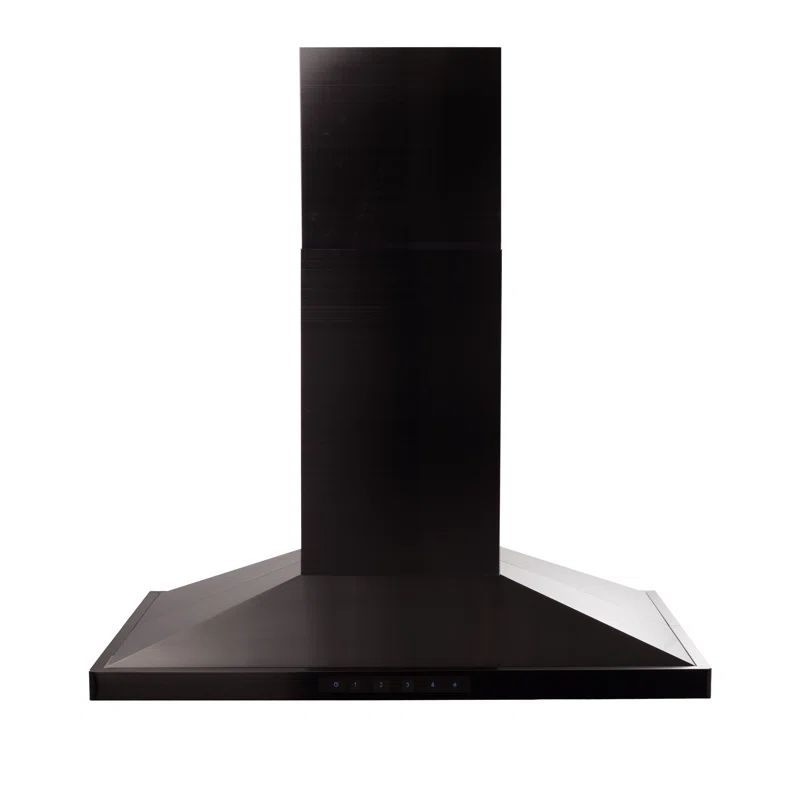 36'' Black Stainless Steel Convertible Island Range Hood