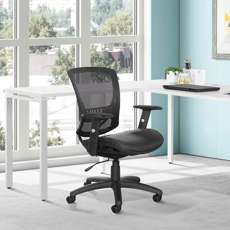 Executive Swivel Office Chair with Mesh Back in Black
