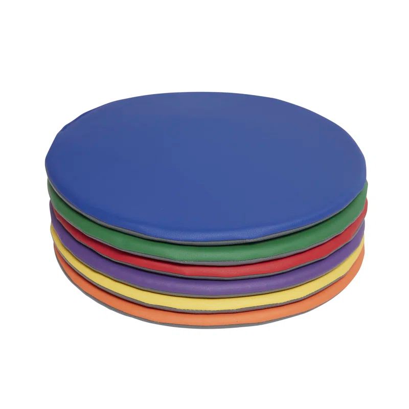 SoftZone Assorted Color Round Foam Floor Pads, 6-Piece Set