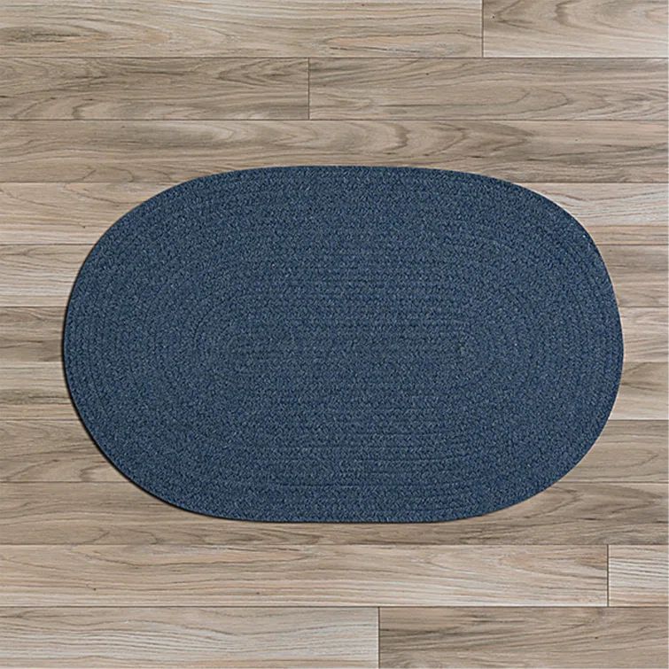 Federal Blue Oval 3' x 5' Braided Wool Blend Rug