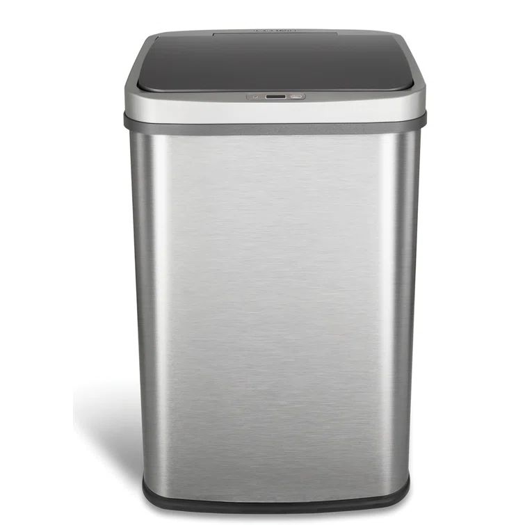13 Gallon Silver Stainless Steel Touchless Motion Sensor Trash Can