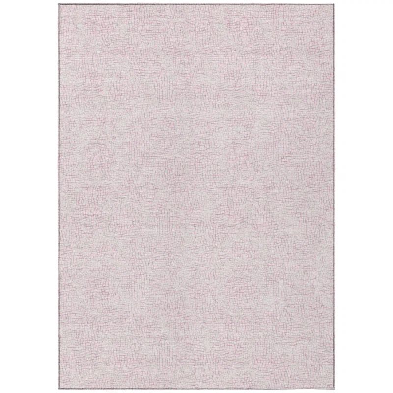 Pink Flat Woven Synthetic Washable Area Rug 46" x 30"