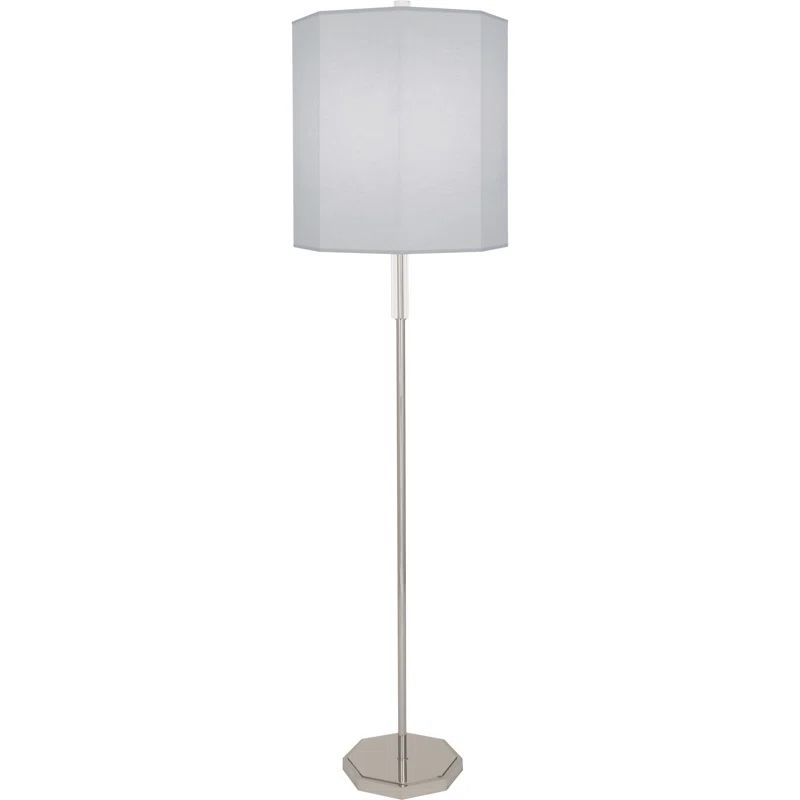Kate 66.25'' Silver Traditional Floor Lamp with Pearl Gray Shade