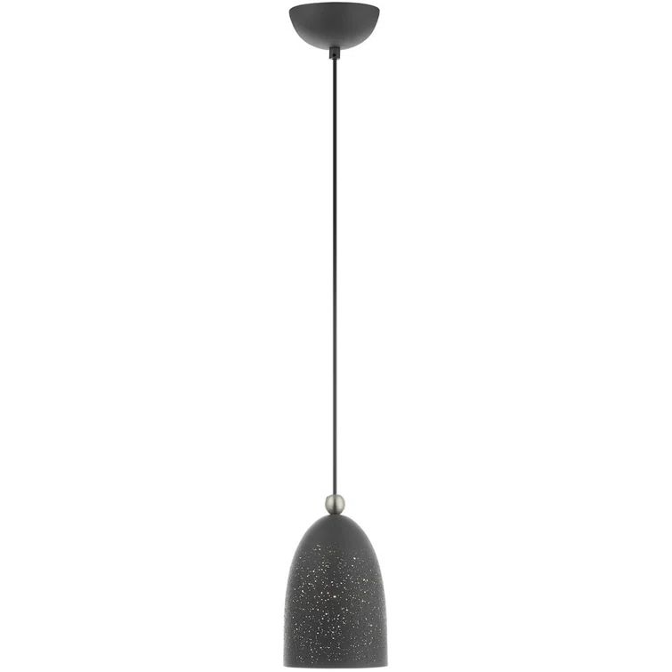 Scandinavian Gray Mini Pendant Light with Brushed Nickel Accents