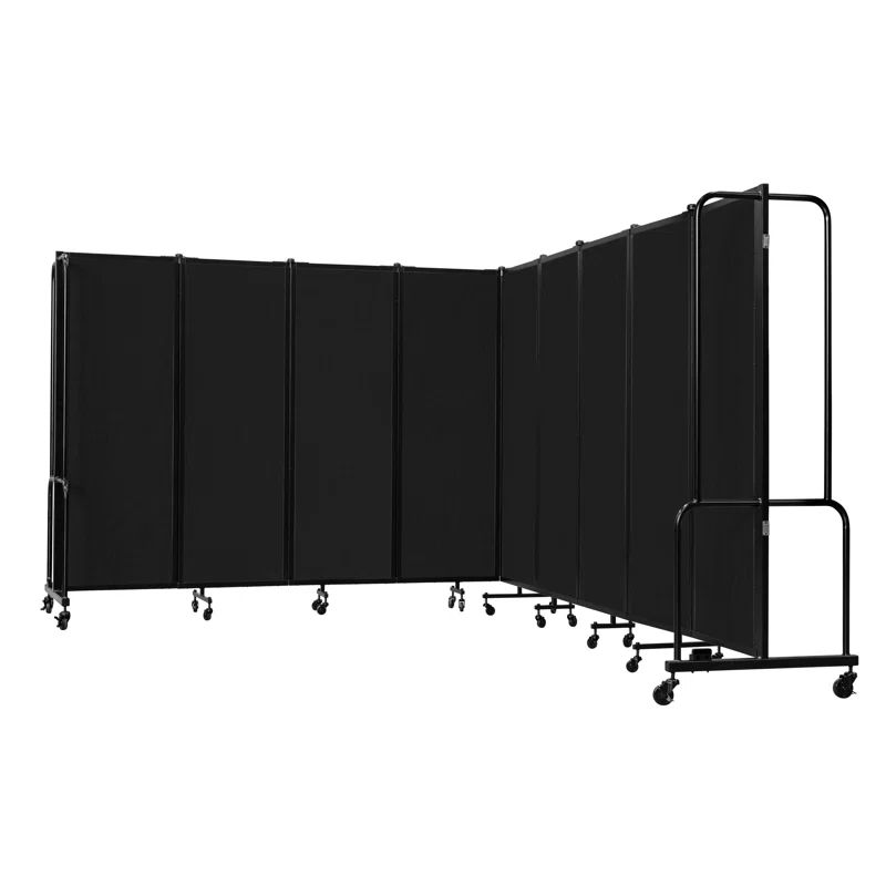 Black Aluminum Folding Partition Screen with PET Panels