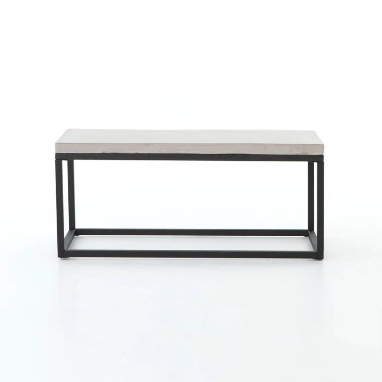 Maximus Rectangular Black and Gray Concrete Iron Coffee Table