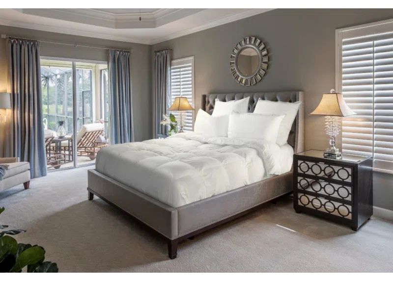 King White Cotton Down Comforter with Goose Down Fill