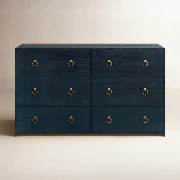 Elin Glam Navy Double Dresser with Dovetail Drawers