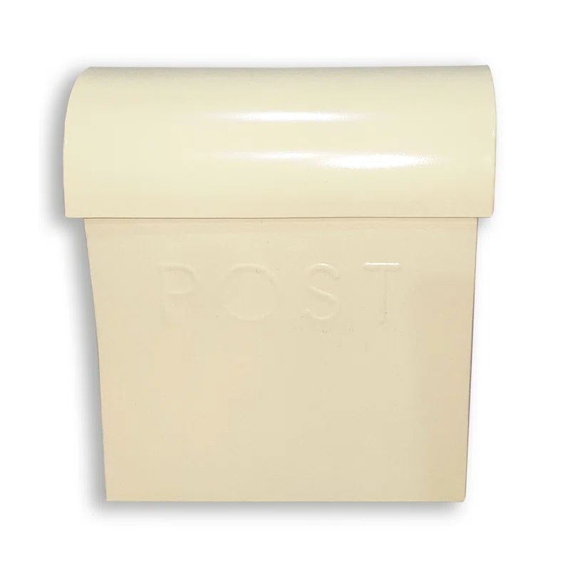 Cream Off-White Metal Wall Mount Mailbox with Lock