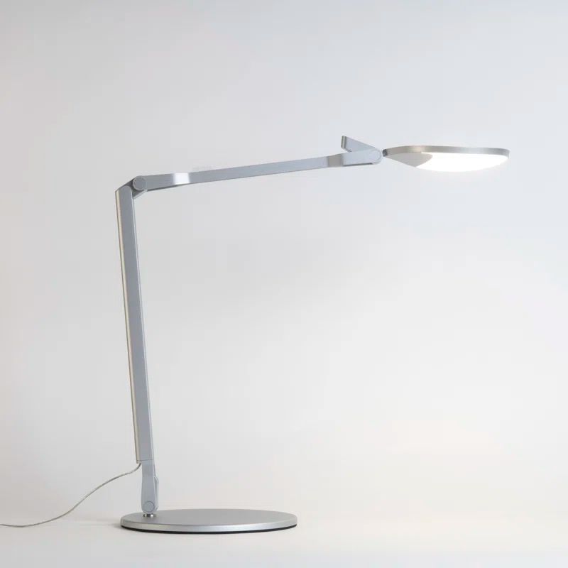 Silver Adjustable LED Clip-on Desk Lamp with USB Port