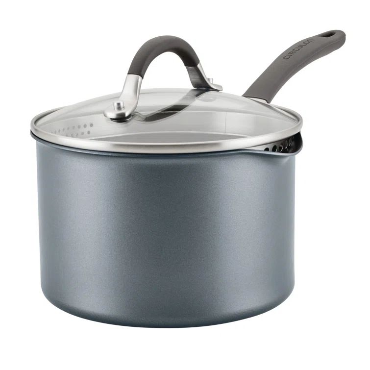 Graphite Stainless Steel Non-stick Saucier with Pour Spout, 3 qt