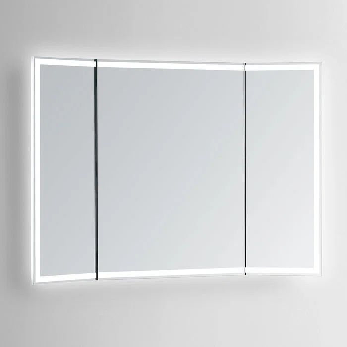 Stella Trifold Rectangular Lighted Bathroom Vanity Mirror, 32 x 48 inches